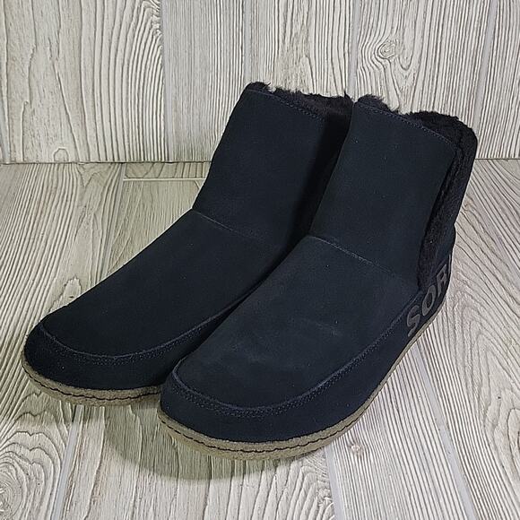Sorel Nakiska Black Suede Ankle Bootie Womens Size 10 NEW - Picture 11 of 13